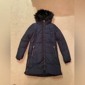 HM - parka coat - navy blue - size 4